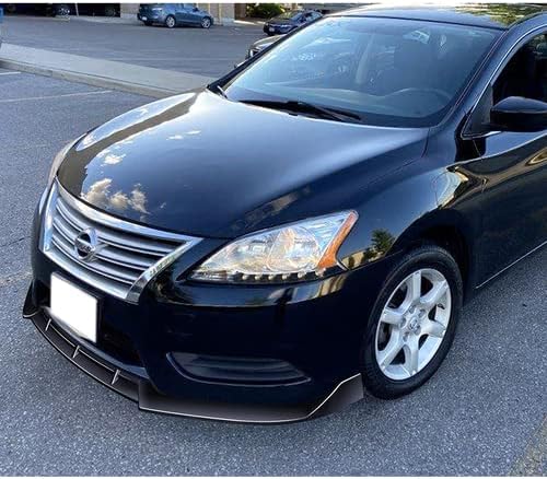 3 Pieces Front Bumper Lip Spoiler Splitter Side Body Kit Trim Protection Compatible with 2013-2015 Nissan Sentra, 2014 (Painted Black)