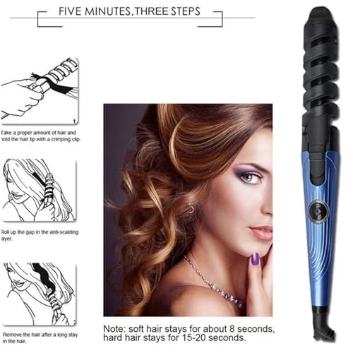 Rizador De Pelo Automático –, Varilla Rizadora Desenredante, Recargable Herramienta Para El, Cabello Waver Calentamiento Rápido Largo | Multipurpose Outdoor Indoor Utility Indoor Widely Used - imagen 7