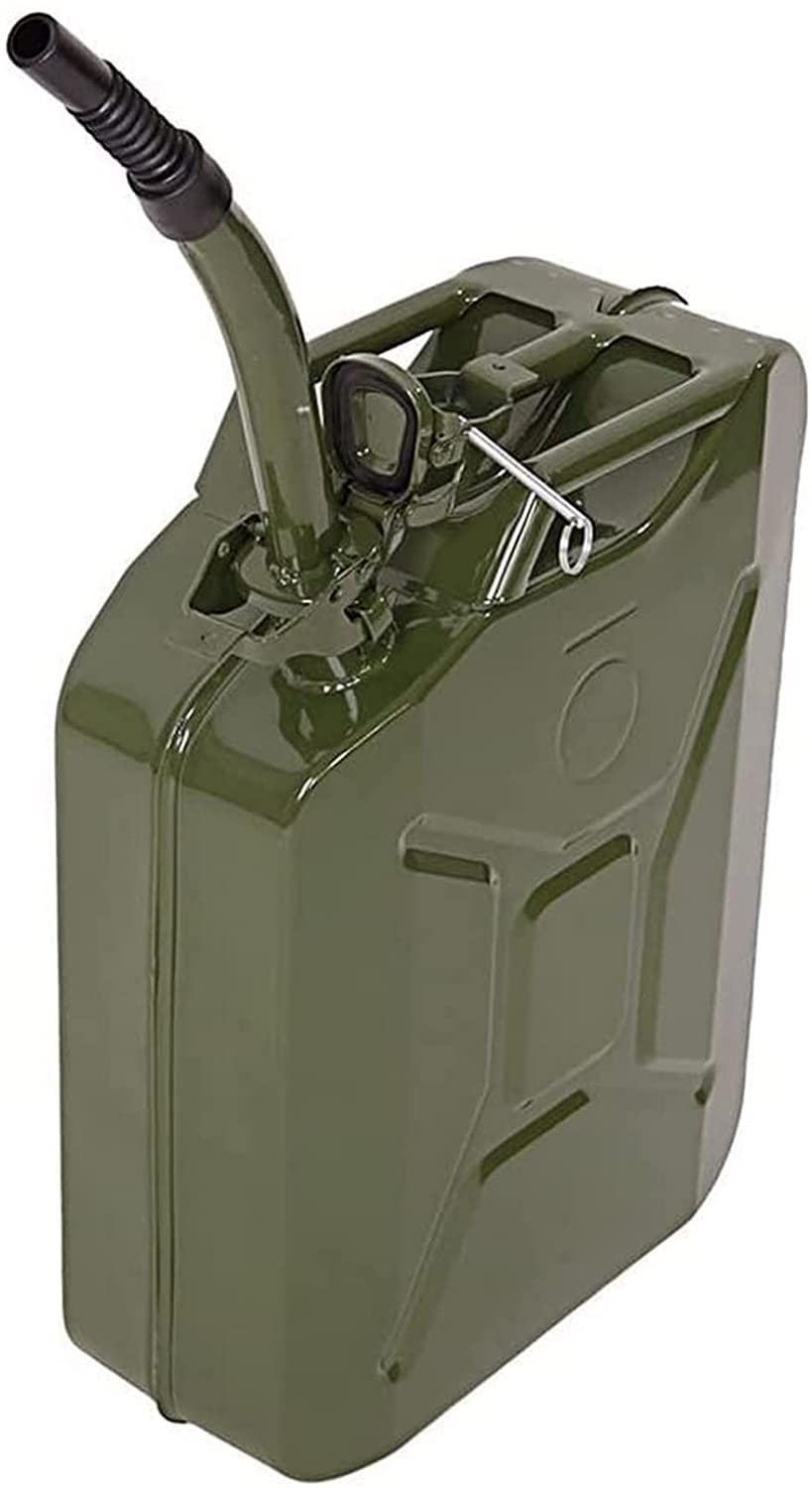 Tanica Carburante Standard Tanica Per Carburante In Metallo Antiruggine Da 10 Litri, Lattine Per Benzina Portatili Con Tubo Guida Olio, Contenitore Per Lattine Diesel Per Benzina Di Emergenza Per Auto