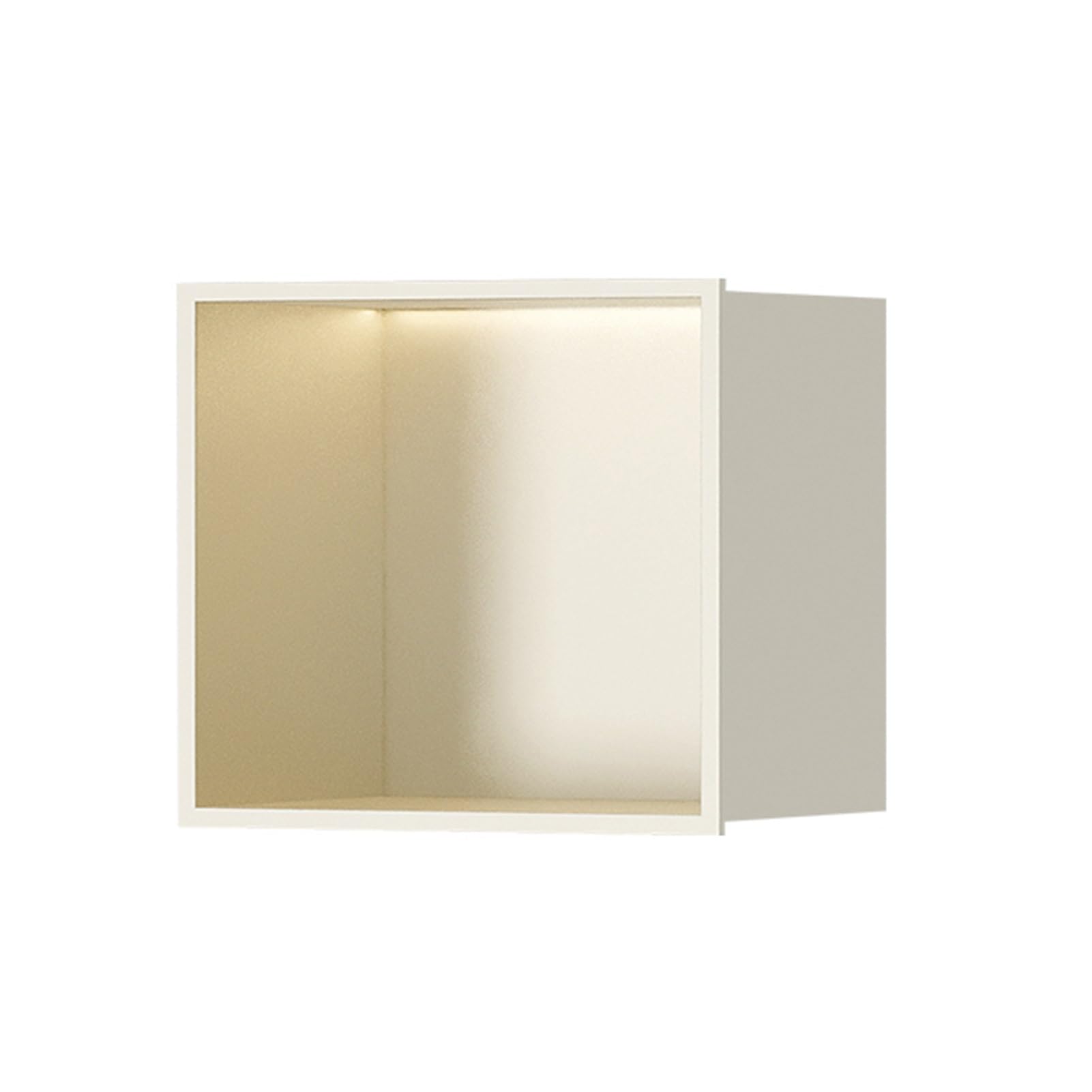 AYCDL Integrated Lighted Shower Shelf Space-Saving Waterproof Storage Solution for Bathroom nize Toiletries Corner Shower nizer Stylish Bathroom Accessory,Bianco-32x32x12.5cm