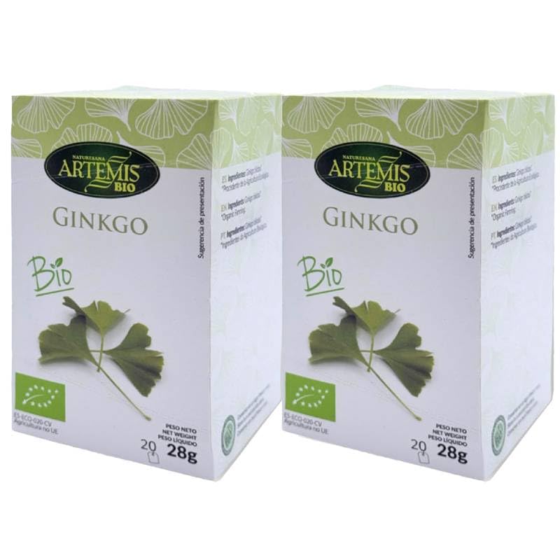 Pack 2 x Ginkgo Biloba Artemis Bio 20 filtros (40 infusiones) | Infusión ecológica en bolsitas | Sin teína, sabor herbal suave, formato práctico para el día a día