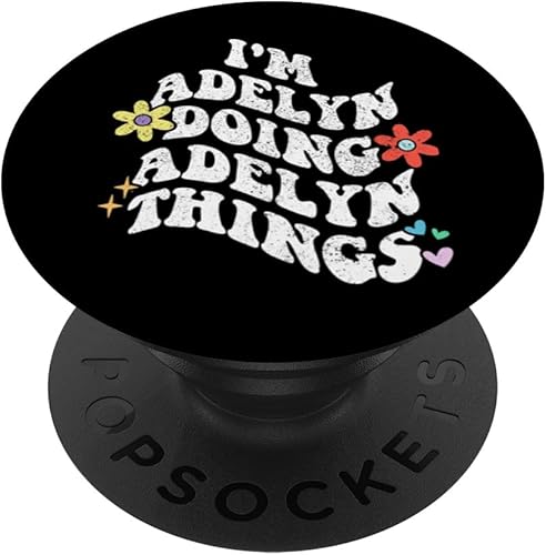 Retro Groovy Im ADELYN Doing ADELYN Things Funny Mother's PopSockets Standard PopGrip