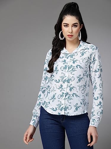 Image of OOMPH! Women's Cotton Regular Fit Floral Button Down Shirt
