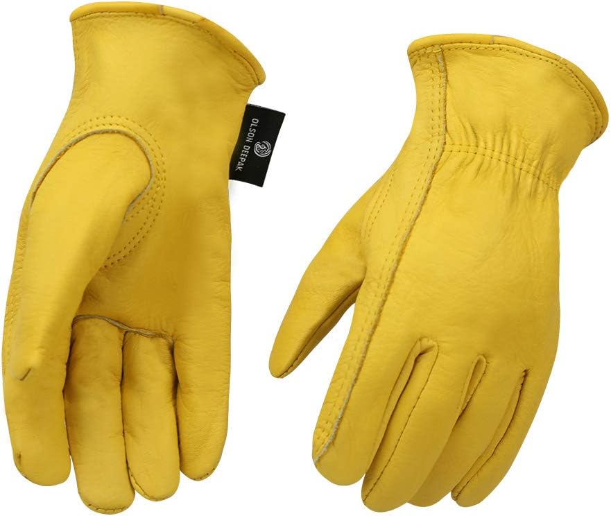 Cowhide Leather Shooting Gloves for industrial production/Riding/Driving/Gardening/Farm Hunting Gloves - Extremely Soft and Sweat-absorbent - Perfect Fit for Men & Women