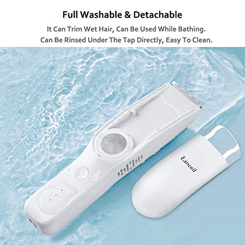Eanceil Baby Hair Clipper, Vacuum Auto Sucking Snipped Hair Electric Kids Hair Trimmer, Ultra-Quiet Haircut Kit For Infants Kids And Adults, Cordless Rechargeable Waterproof. (White) (White) #TOP5