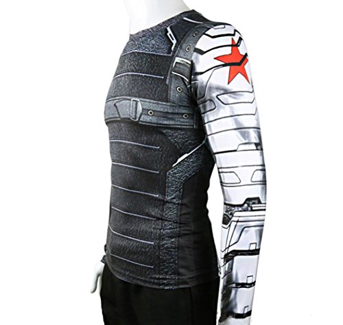 Rulercosplay Winter Soldier Shirt Long Sleeves Sport Shirt Fittness Shirt3
