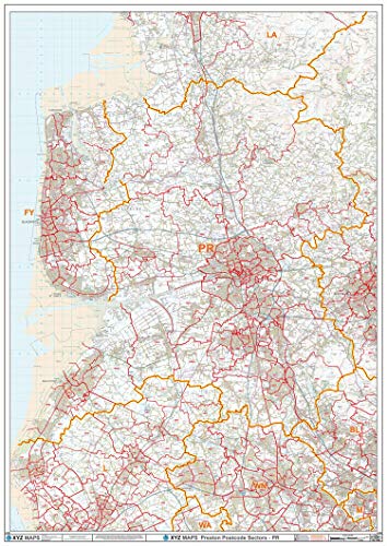 Carte murale Preston code postal France plastifiée pour transporteur