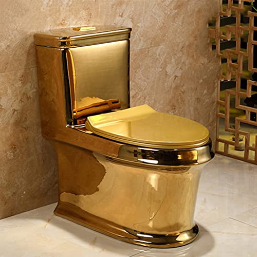 Inodoro de cerámica de lujo dorado con descarga dual, modelo CUTPOIY miniatura 4