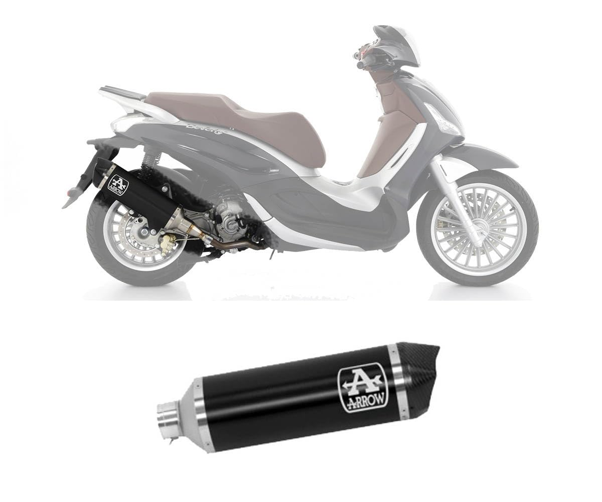 ARROW MARMITTA OMOLOGATA URBAN ALLUMINIO DARK PIAGGIO BEVERLY 300 HPE '21 (EURO 5) CON FONDELLO CARBY RICAMBIO ARROW