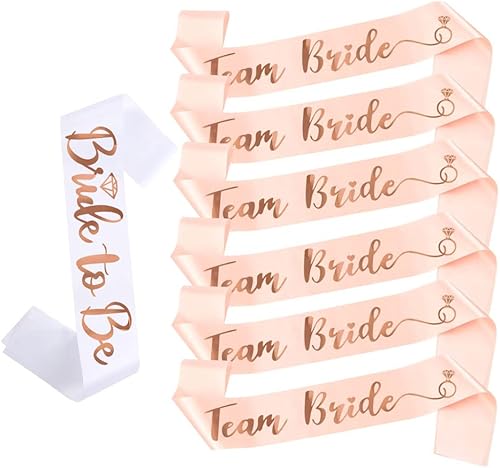 Banda para novia, despedida de soltera, juego de bandas de novia, banda de despedida de soltera con letras de oro rosa, dama de honor para despedida