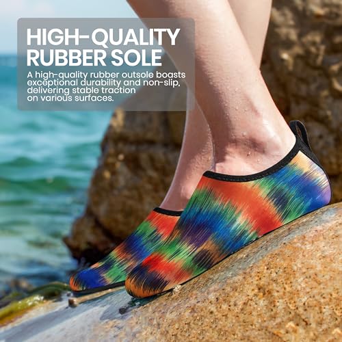 Image of SEEKWAY Water Shoes Women Men Adult Quick-Dry Aqua Socks Barefoot Non Slip for Beach Swim River Pool Lake surf Black SK002(U)