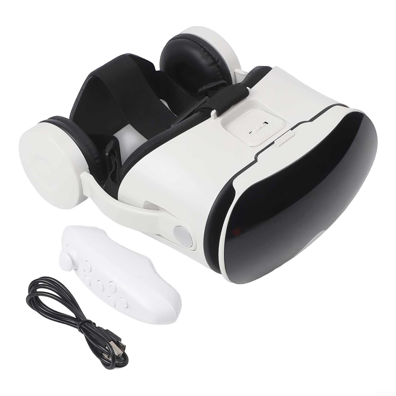 Visore per vr 3D con Cuffie Integrate per Smartphone per ios per android(White)