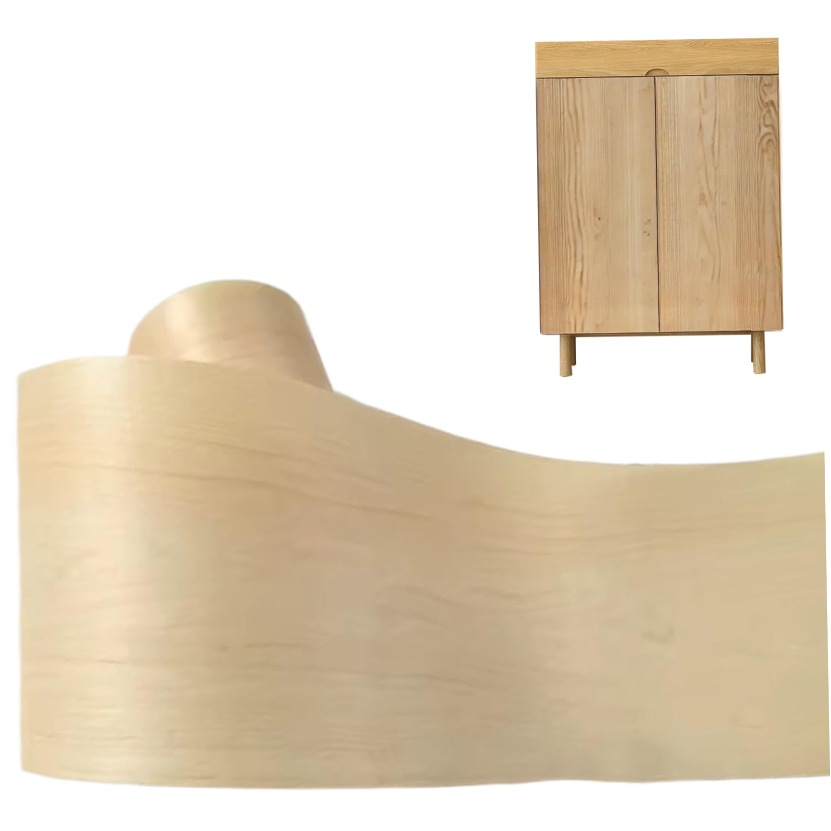 Rollo de chapa de madera, lámina de chapa de madera, paneles naturales flexibles de 8 pulgadas x 8 pies para entusiastas del bricolaje, carpinteros y restauración de muebles, lámina