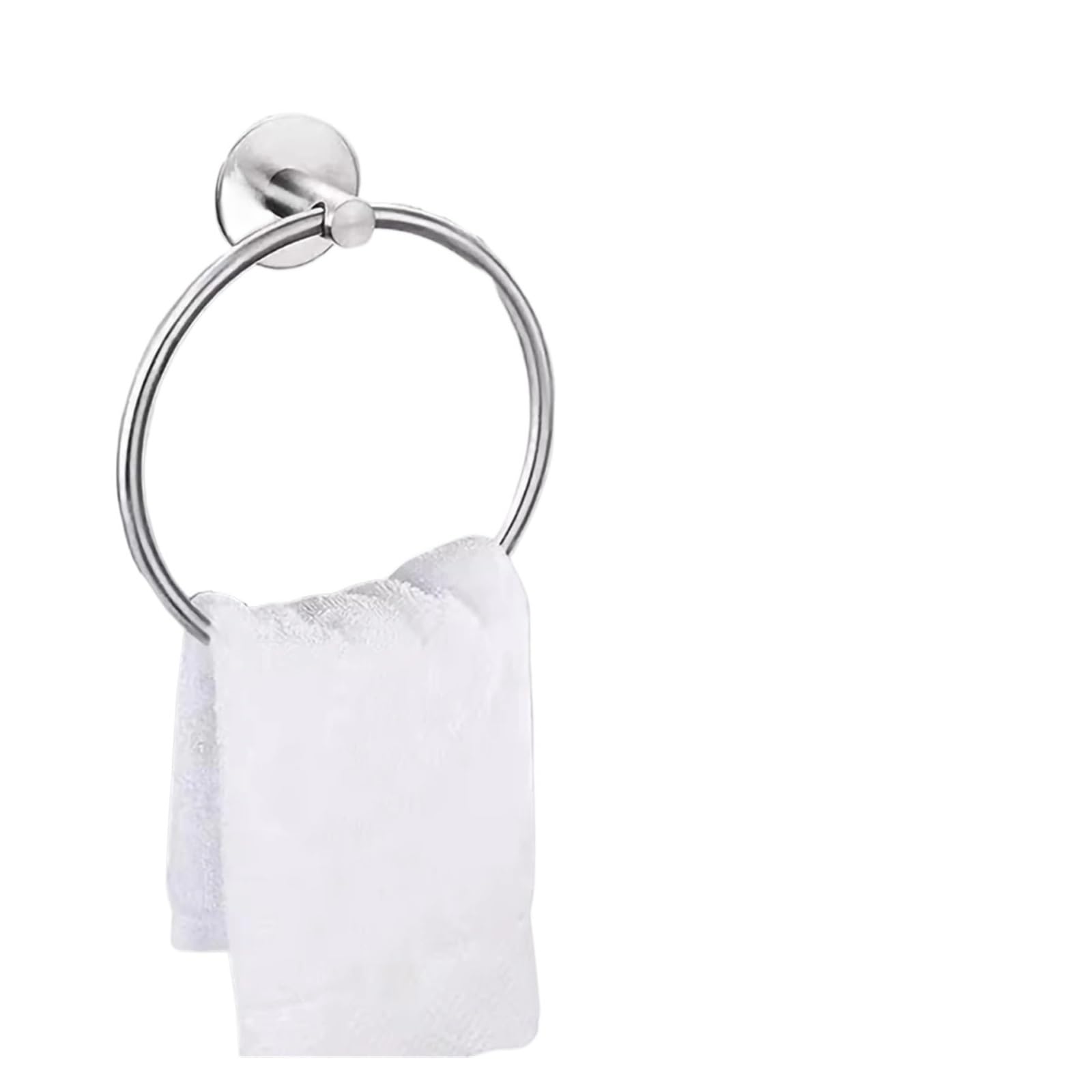 Towel Holder Adhesive Hand Towel Holder, Ring, For Bathroom Wall,Bath Rings,Stainless Steel Racks Mounted(A-Silver)