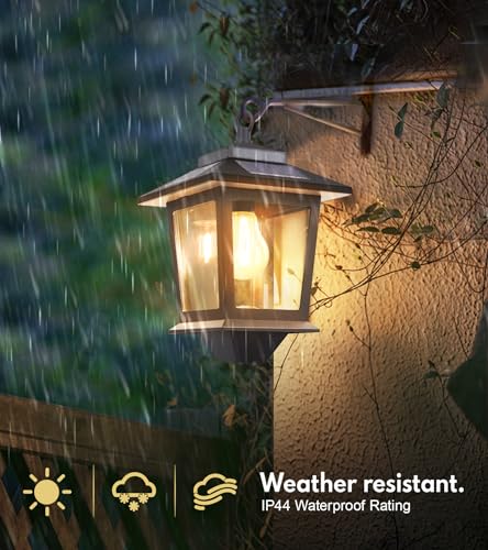 image for PASAMIC 2 Pack Solar Wall Lanterns with Replaceable Bulb,Outdoor Hangi