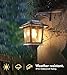 PASAMIC 2 Pack Solar Wall Lanterns with Replaceable Bulb, Outdoor Hanging Solar Lights with 4 Solar Panels, Dusk to Dawn Led Outdoor Wall Sconce, Anti-Rust Waterproof Wall Lanterns with Hooks
