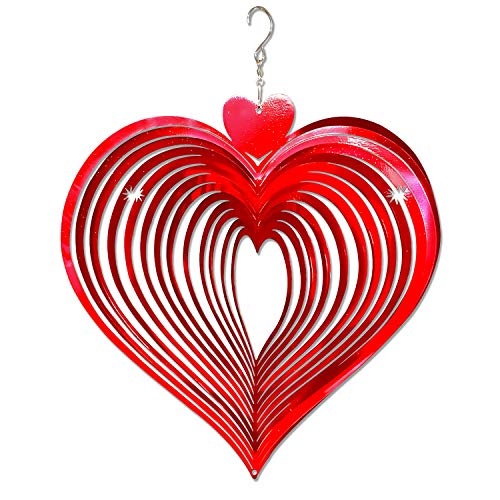Fonmy Wind Spinner Love 12 Inches – 3D Stainless Steel – Laser Cut Metal Art Geometric Pattern - Hanging Wind Spinner, Kinetic Yard Art Decorations - Indoor/Outdoor Décor… #TOP21