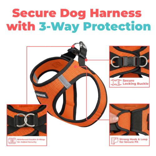 Image of Voyager Step-in Air Dog Vest Harness - Orange /Black Trim, Small