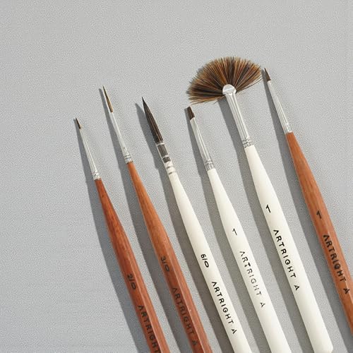Image of Cylindra Liner Brush Set (6pcs) - Fine Detail & Miniature Painting Brushes with Artiflex Micro Synthetic Filaments for Acrylic, Watercolor, Model & Nail Art