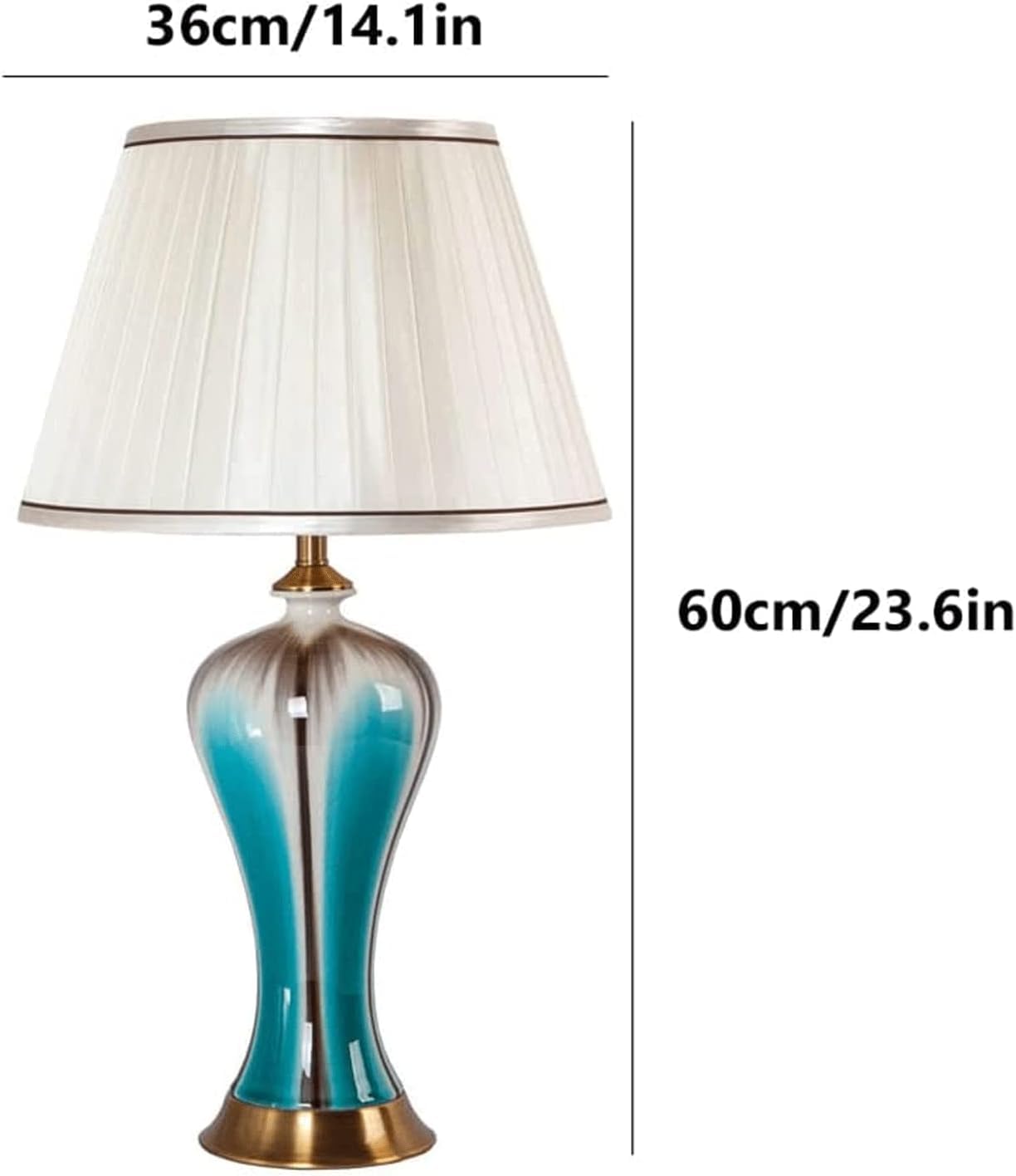 Lampa Stołowa Lampka Nocna Ceramiczna Lampa Stołowa Lampa Biurkowa Z Abażurem Z Tkaniny Lampka Na Biurko Lampka Nocna Przełącznik Wciskany Lampa Biurkowa