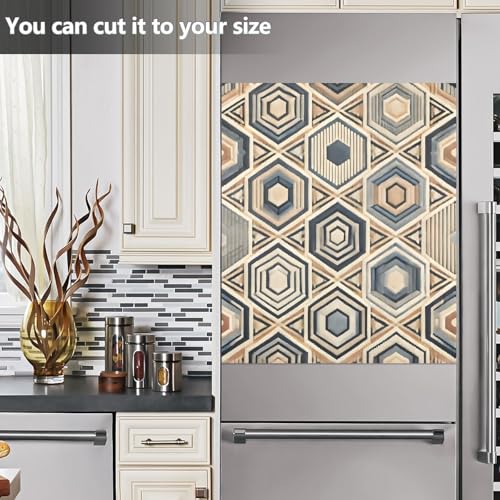 Aimant lave-vaisselle beige hexagonal rétro au design minimaliste épuré