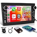 4 Core 64G Carplay Bildschirm für Opel Vivaro Astra Corsa Zafira mit USB USB-C, 7 Zoll Opel Autoradio Bluetooth mit Android Auto/EQ/GPS/WiFi/FM/RDS/SWC+Rückfahrkamera, Schwarz