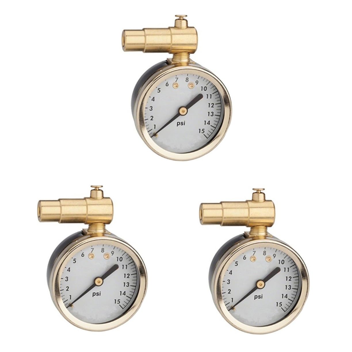 SOLUSTRE 3pièces Manomètre Mécanique De Pression Pour Pneus Jauge De Pression De Pneus Compacte Avec Indicateur Pour Véhicules Et Vtt