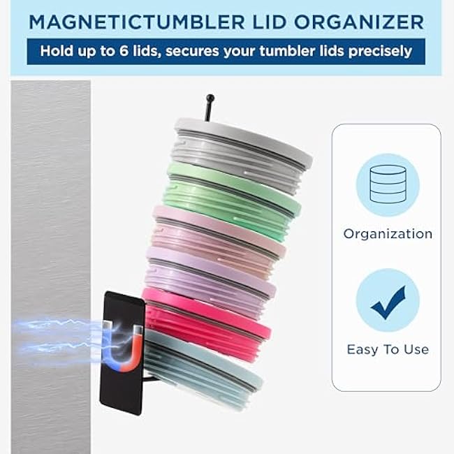 Stanley Cup Holder Magnetic - Tumblers Organizer Stanley Cup Accessories for Refrigerator, Water Bottle Organizer for Stanley 40 30 oz with Handle