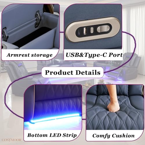 Luxury recliner sofa leather set