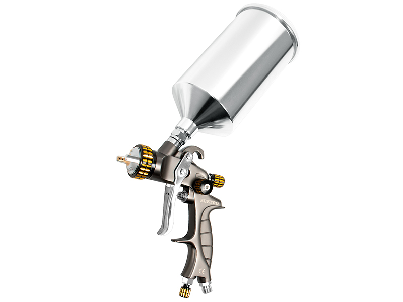 Pistola A Spruzzo BEETRO HVLP - Per Aria Compressa, Con Ugelli 1.4mm E 1.8mm, Serbatoio 600ml - Professionale - Foto 2