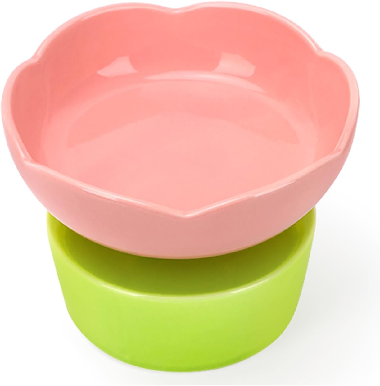 Ceramic Raised Cat Bowls, Elevated Pet Food Bowls with