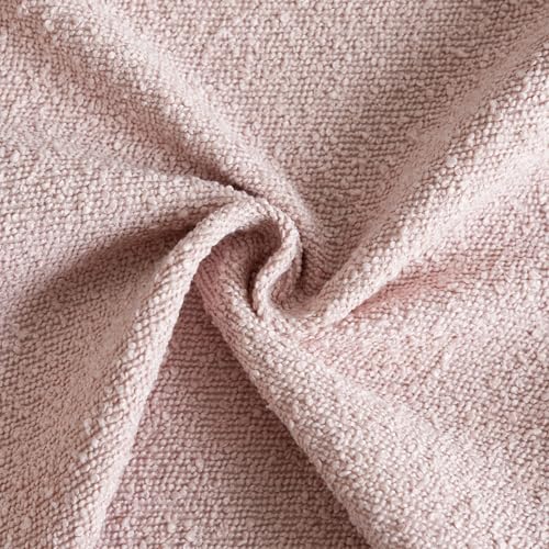 Image of Foindtower Set of 2, Decorative Textured Boucle Throw Pillow Covers Accent Solid Pillow Cases Neutral Soft Cozy Couch Cushion Case for Chair Sofa Bedroom Living Room Home Decor 24x24 Inch Sakura Pink