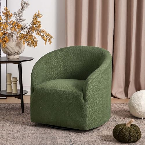 Sillón Bouclé Giratorio Verde Plegable miniatura 3