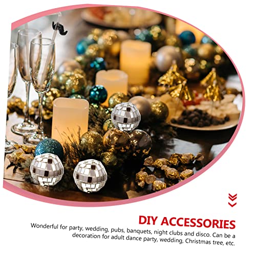 Toyvian – 20 bolas espejadas reflectantes para decoración de fiestas, discotecas, pasteles, escaparates y eventos temáticos (bolas de espejo de vidrio) miniatura 2