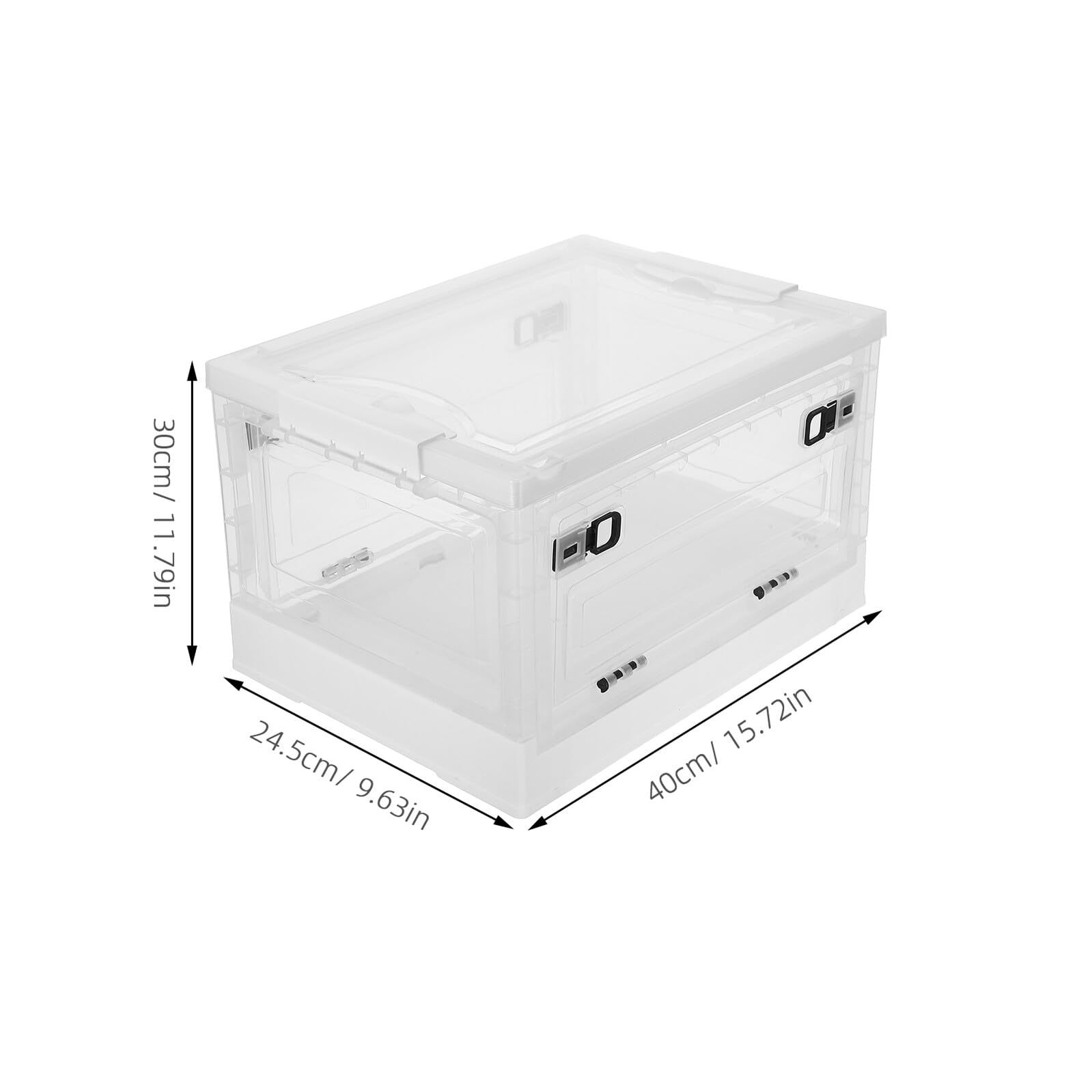 Garneck Stapelbare Faltbare Aufbewahrungsbox mit Rollen 29 Liter Transparente Kunststoffbox mit Deckel für Schlafzimmer Büro Studentenwohnheim