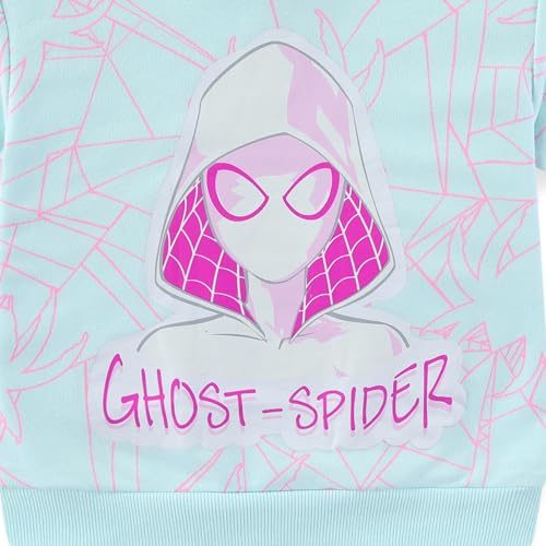 Image of Marvel Spider-Gwen Ghost Spider Girls French Terry Short Sleeve T-Shirt and Shorts Set for Toddler to Big Kids