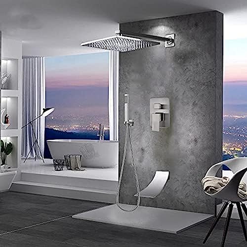 Panel de ducha con cascada, ducha de lluvia, sistema SPA con chorros de masaje, columna para baño con display de temperatura y mezclador, marca Iatupke miniatura 1