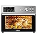 OIMIS Heißluftfritteuse Backofen 30L, Heißluftfritteuse xxl 1800W, Backofen mit luftfritteuse Ölfreier Multifunktions-Heißluftofen 21 Programme, DUAL COOK, Rösten, Trocknen, 7 Zubehörteile mit Rezepte