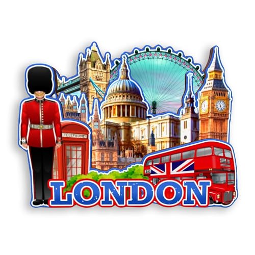 Quwsne Aimant de réfrigérateur Londres UK Souvenirs de voyage en ville Cadeaux touristiques 3D...