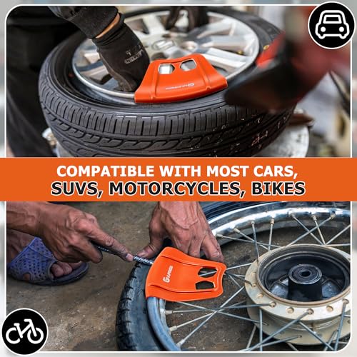 Image of 2 Rim Protectors for Tire Changing, Wheel Rim Guard Kit, Orange | Motorcycle, Bicycle, Scooter & E Bike, Tire Lever Protection, Non Slip, Durable, Reusable Maintenance Tool