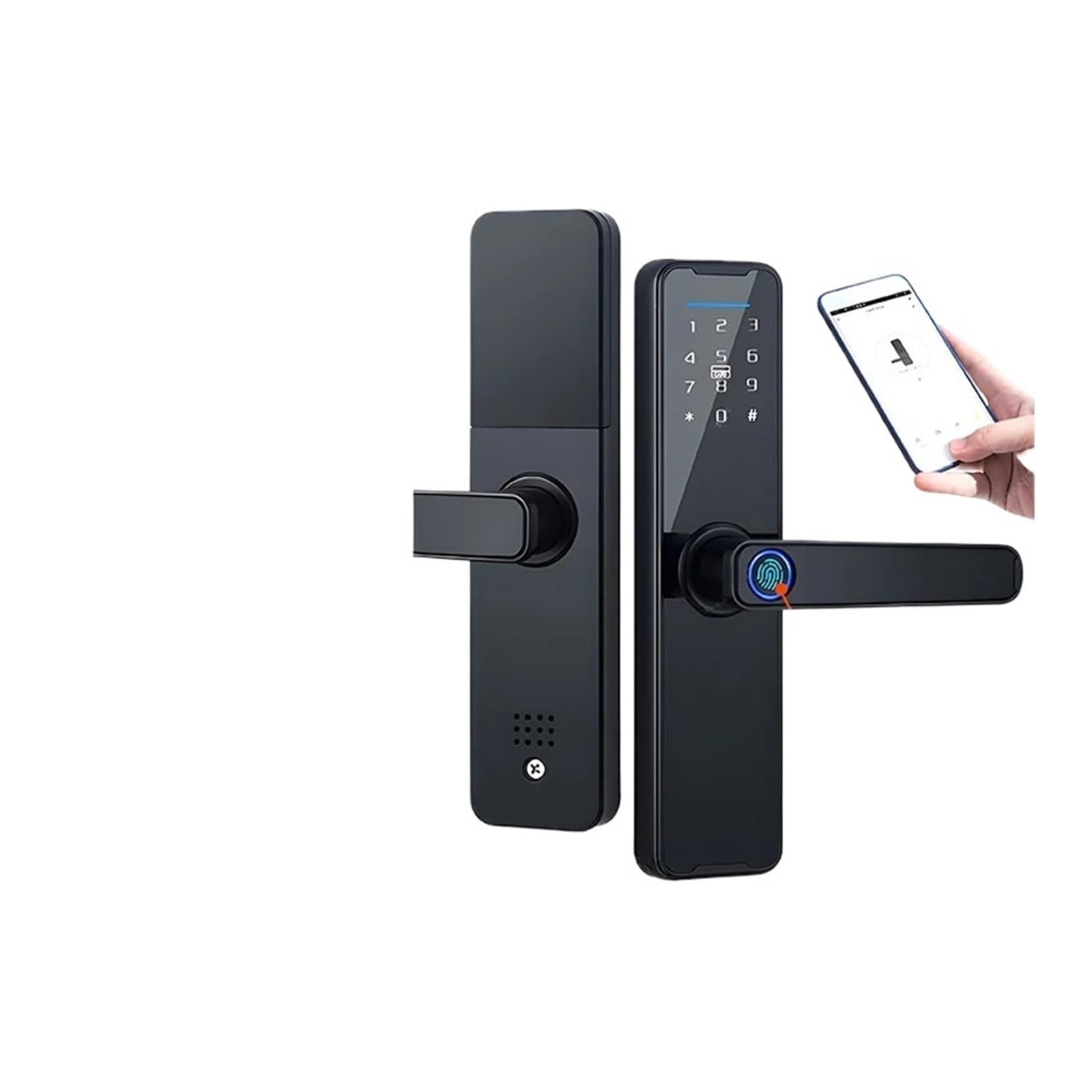 FGCJFG Biometric Fingerprint Door Lock K7 Pro Black Smart Lock Tuya App WiFi Remote Unlocking Keyless Lock Electronic Door Lock(60-70mm Latch,Red Bronze)
