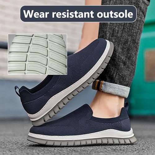 Men's Canvas Loafers, Anti Slip on Walking Shoes for Men, Breathable Orthopedic Casual Sneakers with Arch Support Lightweight Mesh Beach Boat Shose for Driving Walking Outdoor3