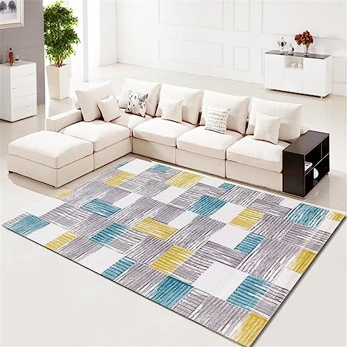 Tapis de chambre durable et résistant au motif flou bleu - 2