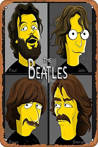 OSONA Simpson Style The Beatles Avatar Rétro nostalgique Art traditionnel rouille couleur étain Logo publicité frappante… - Les Beatles, Paul McCartney, John Lennon, RIngo Starr, George Harrison OSONA Simpson Style The Beatles Avatar Rétro nostalgique Art traditionnel rouille couleur étain Logo publicité frappante…