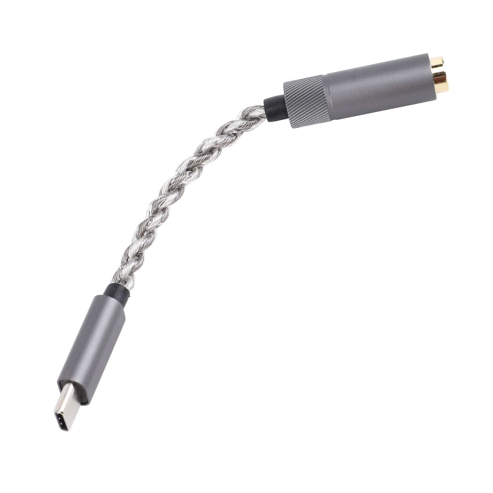 Jiawu Adattatore Jack per Cuffie da Tipo C a 4,4 Mm, Chip CX31993 384 KHz/32 Bit, Cavo a 392 Fili Argento Cooperato, Dongle HiFi USB C per //Mac, Impedenza 16-600 Ω,
