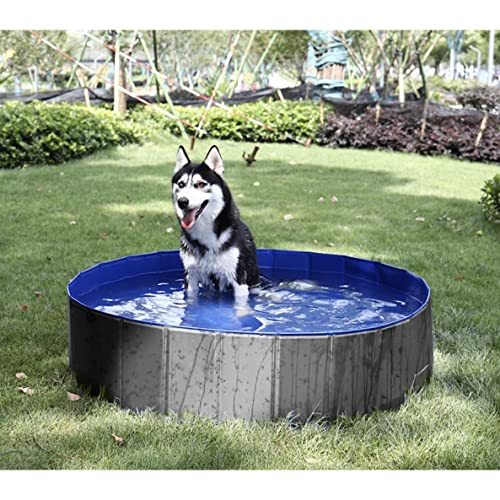Großer Faltbarer Hundepool 100x30 cm – Rutschfester Gartenpool mit Ablaufventil – 230L Fassungsvermögen – ideal für 1-2 Hunde