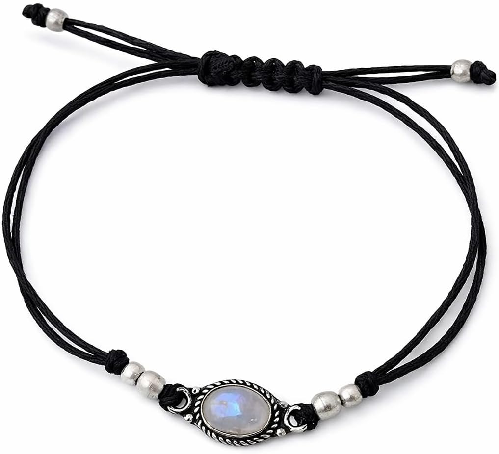 Gemstone Macrame boho bracelet For Women Girls Gift for her, Natural Gemstone Chain Bracelet, Handmade Adjustable Bracelet, Solitaire Bracelet Christmas Gift for her