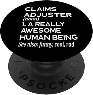 Claims Adjuster Definition Funny Insurance Car Auto Boat PopSockets Swappable PopGrip