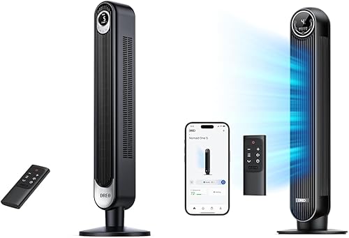 Dreo Cruiser Pro T1 Ventilador de torre de 42 pulgadas, silencioso oscilante sin aspas con control remoto, 6 velocidades y ventilador de torre para