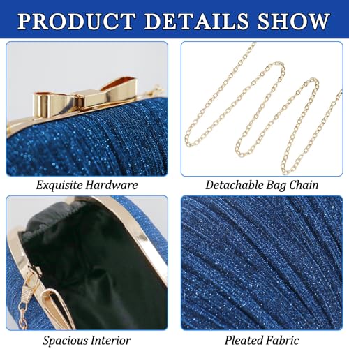 Image of Clutch Purse for Women, Evening Bag with Removable Chain Strap Elegant Handbag for Wedding /Prom /Cocktail /Party